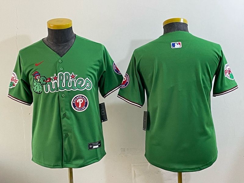 Youth 2026 Philadelphia Phillies Blank Green Game Nike MLB Jersey style 03